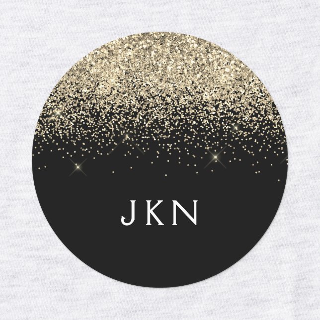 Étiquettes Initiales Monogrammes pour filles Parties scintill (Design 1)