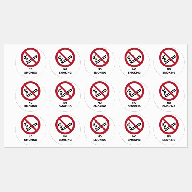 Étiquettes Interdiction de fumer, série de 30 (Feuille)