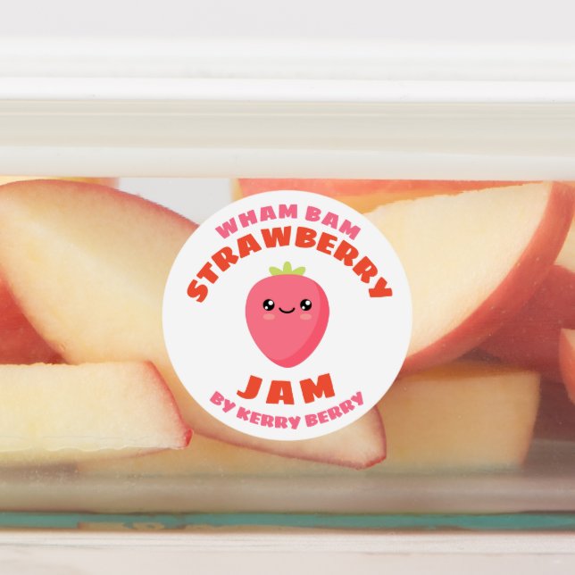 Étiquettes Jam aux fraises Kawaii (Apposé)