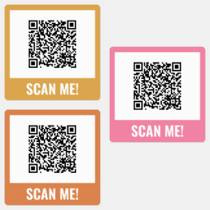 Étiquettes Jaune Rose Orange Scan Me! Code QR