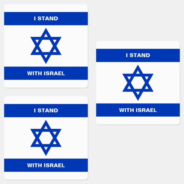 Étiquettes Je suis avec Israël texte personnalisé Israël drap (Groupe)