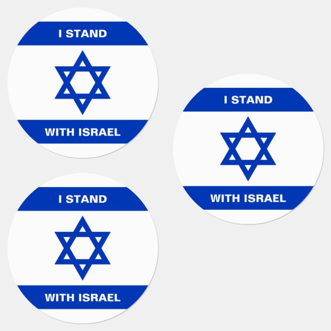 Étiquettes Je suis debout avec Israël coutume texte Israël dr (Groupe)