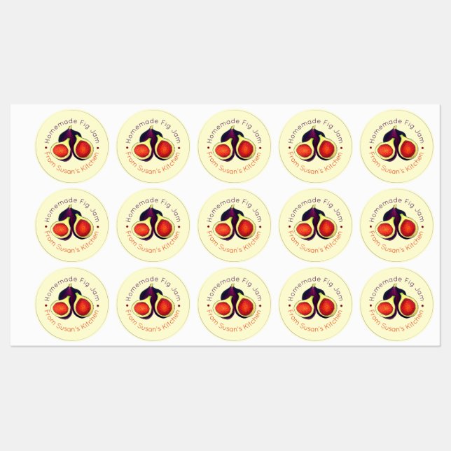 Étiquettes Jelly De Jam De Fig Fait Maison Conserve Les Figes (Feuille)