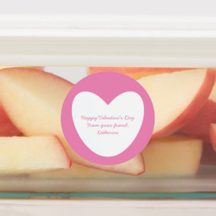 Étiquettes Joli cœur rose blanc pour la Saint-Valentin en cla