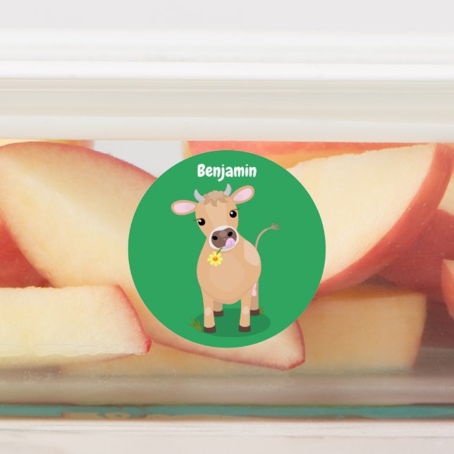 Étiquettes Joli joli maillot de vache et dessin de fleurs (Apposé)