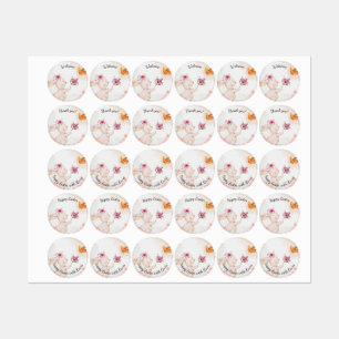 Étiquettes Joyeuses Pâques - lapin avec papillon