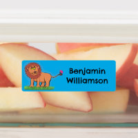 Joyeux lion avec dessin animé papillon personnalis