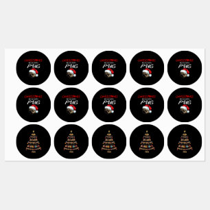 Étiquettes Joyeux Noël Arbre de Noël Ukulele Instrument