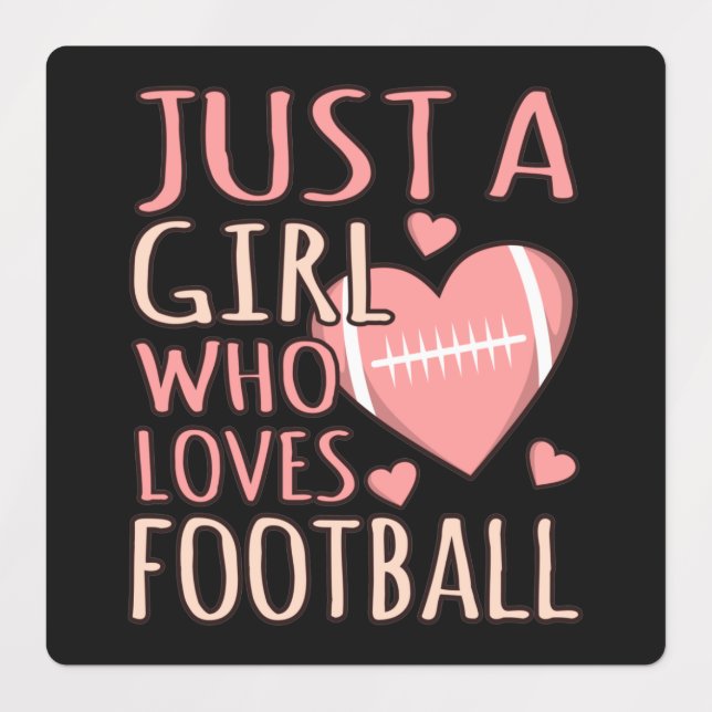 Étiquettes Just A Girl Who Loves Football Player Coach Game (Design 1)