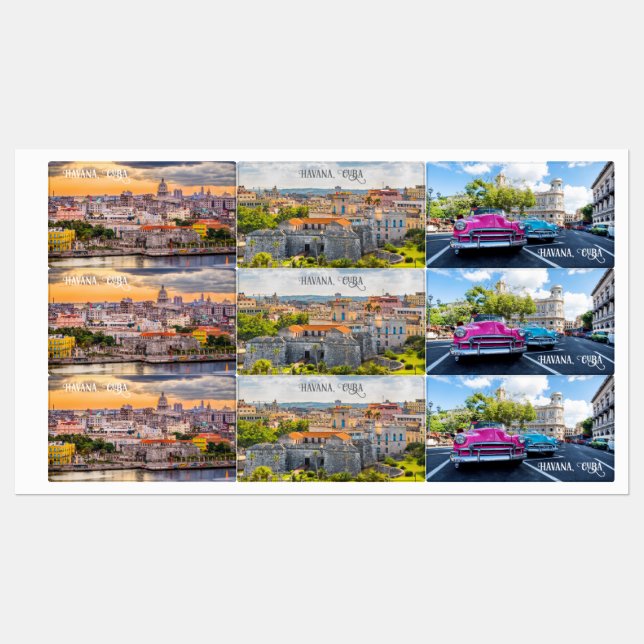Étiquettes La Havane CUBA (Feuille)