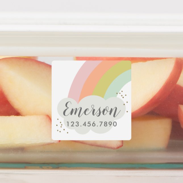 Étiquettes L'arc-en-ciel en pastel badine l'autocollant (Apposé)