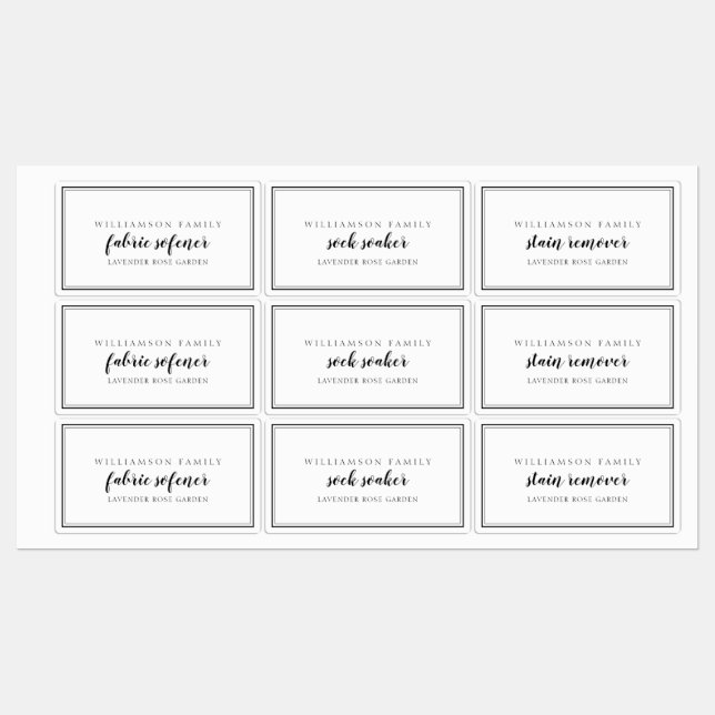 Étiquettes Lave-linge noir et blanc (Feuille)