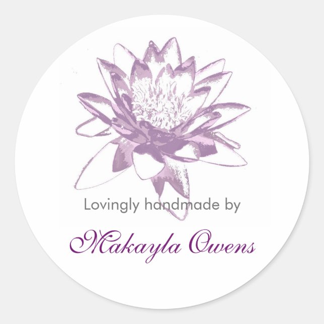 Étiquettes Lavender Water Lily pour les objets art (Devant)