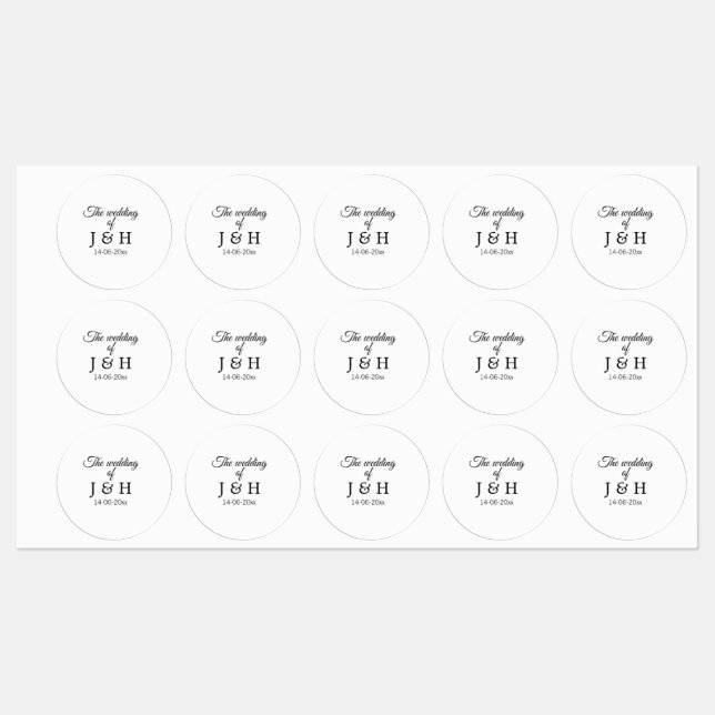 Étiquettes Le mariage d'ajouter le nom du couple date de la l (Feuille)