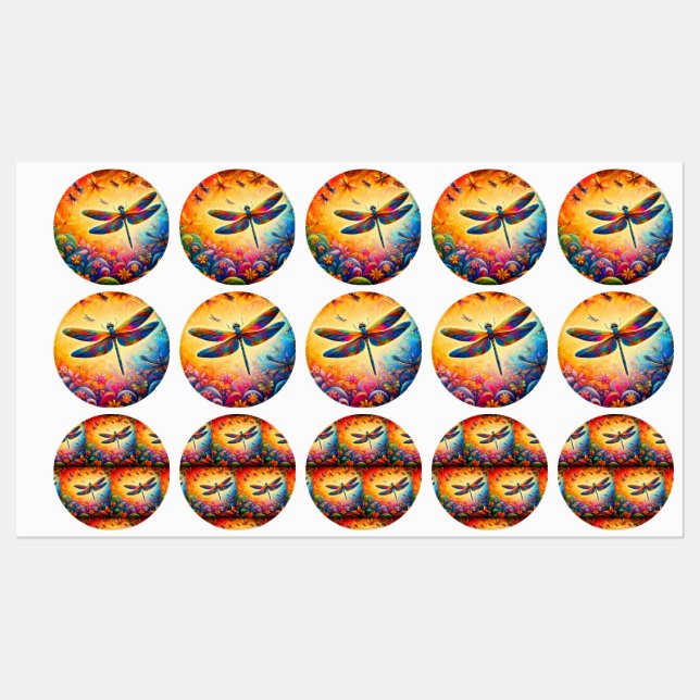 Étiquettes Le voyage de la libellule (Feuille)