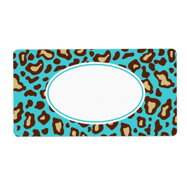 Étiquettes léopards turquoise (Devant)