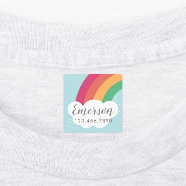 Étiquettes Les enfants arc-en-ciel colorés fer sur le étiquet (Apposé)