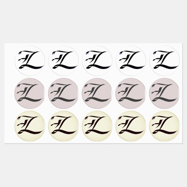 Étiquettes Lettre calligraphie "Z" de l'élégante monographie  (Feuille)