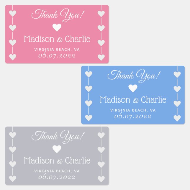 Étiquettes Libellés de mariage de texte personnalisé (Groupe)