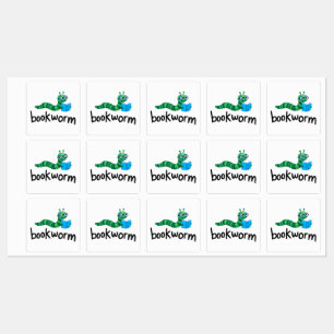 Étiquettes Lire Buddy Cute Bookwort Avec Livre