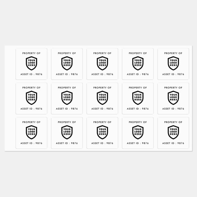 Étiquettes Logo d'ID d'actif | Propriété de l'entreprise (Feuille)