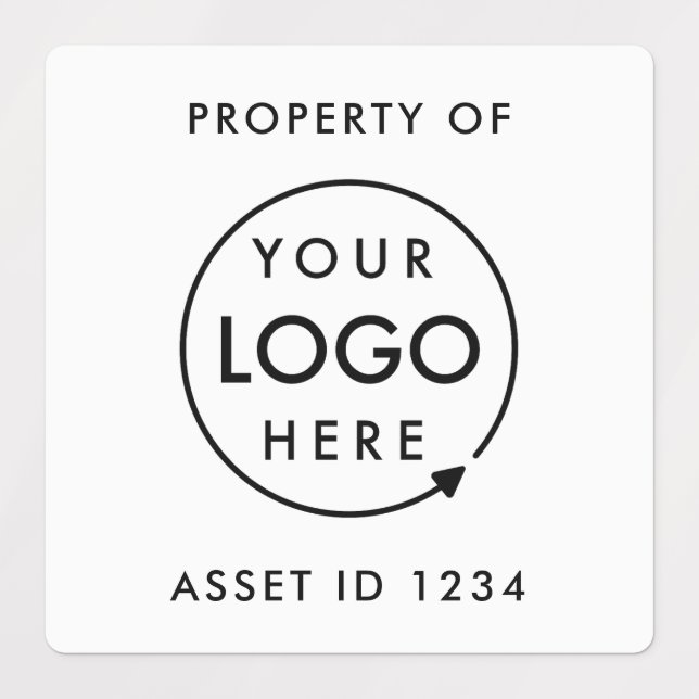 Étiquettes Logo d'ID d'actif | Propriété de l'entreprise (Design 1)