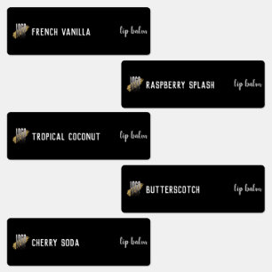 Étiquettes Logo Noir Moderne Lipstick produit brillant