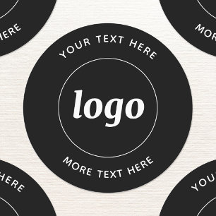 Étiquettes Logo Simple Avec Texte Professionnel Noir