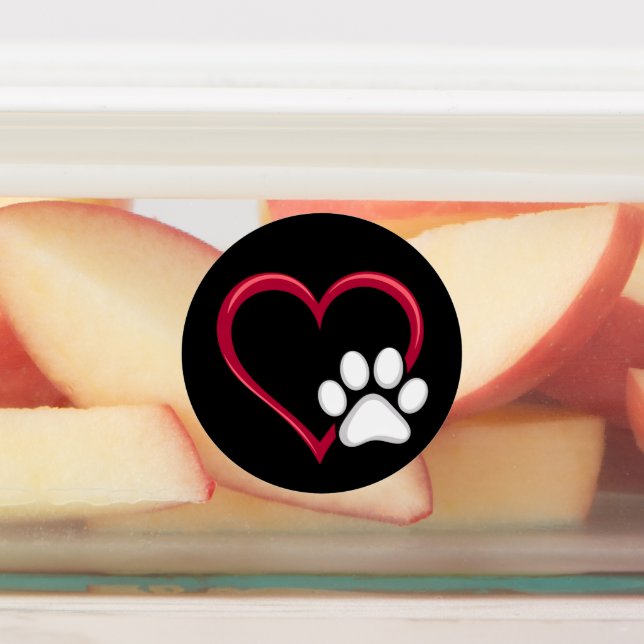 Étiquettes Love Heart Chien Paw Valentine's Day Amoureux des  (Apposé)