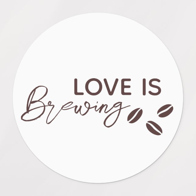 Étiquettes Love is Brewing Coffee Theme Bridal Shower (Design 1)