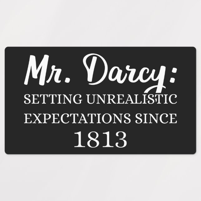 Étiquettes M. Darcy : Attentes irréalistes depuis 1813 II (Design 1)