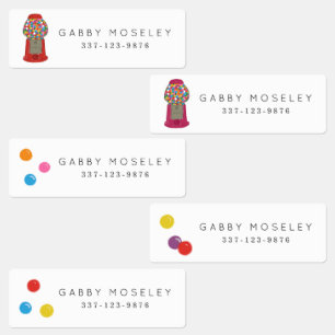 Étiquettes Machine de gumball Retro Candy Personnalisée Enfan