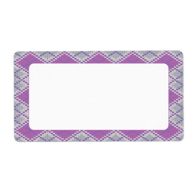 ÉTIQUETTES MAILLÉ ARGYLE LILAS 2"x3,75" (Devant)