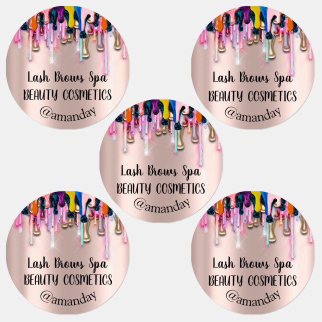 Étiquettes Maquillage Artiste Lash Broches Logo Nails Personn (Groupe)