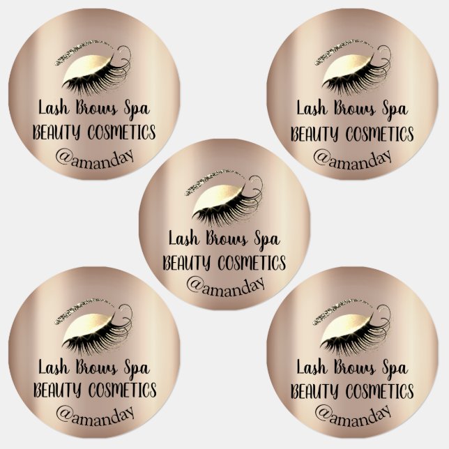 Étiquettes Maquillage Artiste Lash Broches Logo Personnalisé  (Groupe)