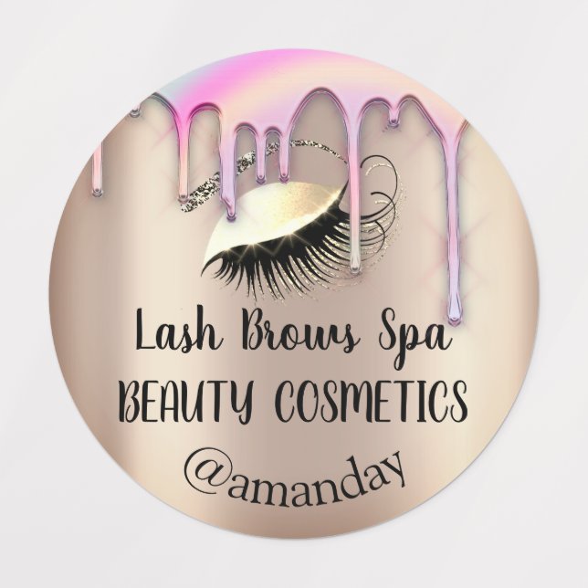 Étiquettes Maquillage Artiste Lash Brows Logo personnalisé Go (Design 1)