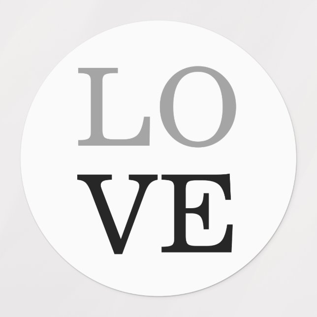 Étiquettes Mariage d'amour de script noir gris (Design 2)