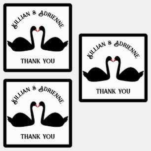 Étiquettes Mariage gothique Baiser Black Swans Personnalisé