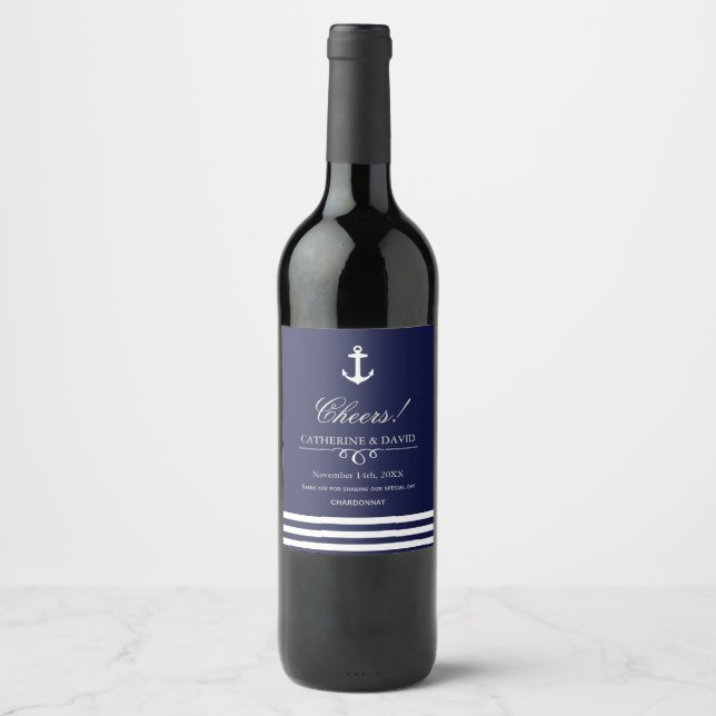 Étiquettes marins et blancs du vin nautique (Devant)