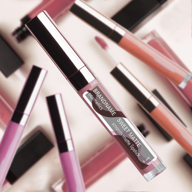 Étiquettes Marque Chic Rouge Rose Wavy Classy Lipstick (Créateur téléchargé)