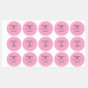 Étiquettes Merci pour l'achat des détails de la famille rose