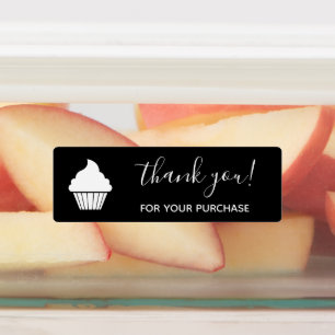 Étiquettes Merci pour l'achat Logo Customisé noir