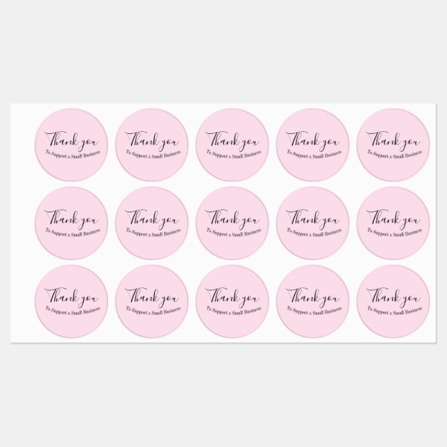 Étiquettes Merci pour soutenir une petite entreprise (Feuille)
