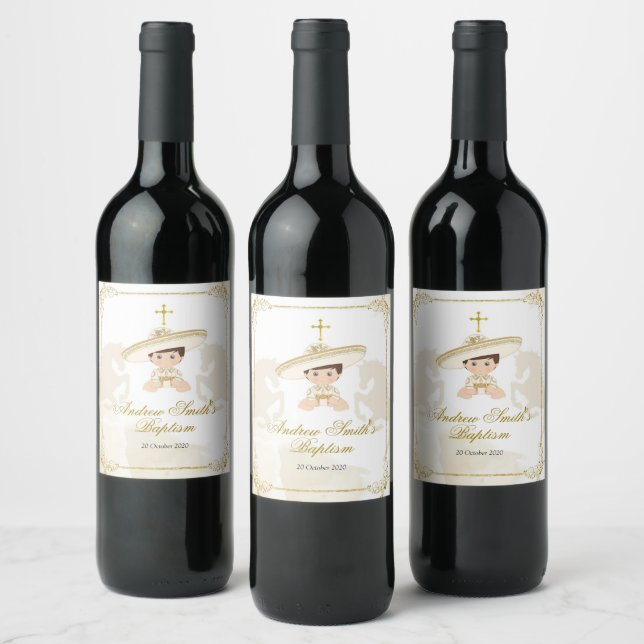 Étiquettes mexicains de bouteilles de vin blanc et (Bouteilles)