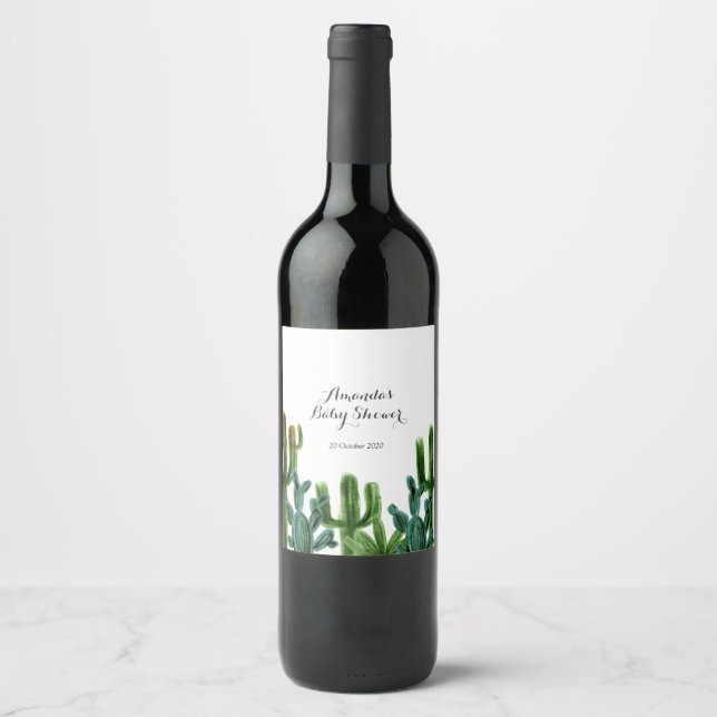 Étiquettes mexicains de bouteilles de vin Cactus (Devant)