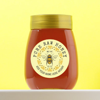 Étiquettes Miel cru pur minimaliste 100% naturel non filtré