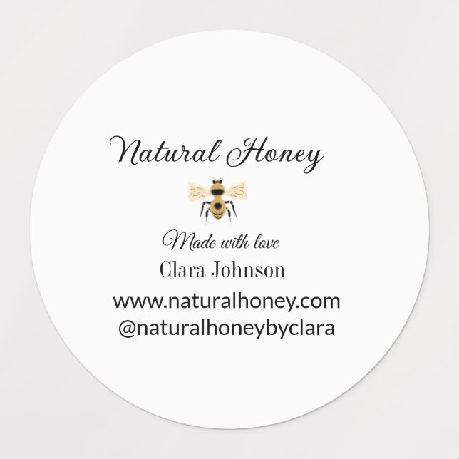 Étiquettes miel naturel abeille fait maison miel nid d'abeill (Design 1)