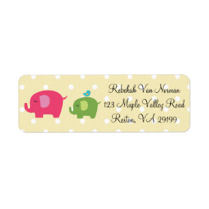 Étiquettes mignons de dot address de polka