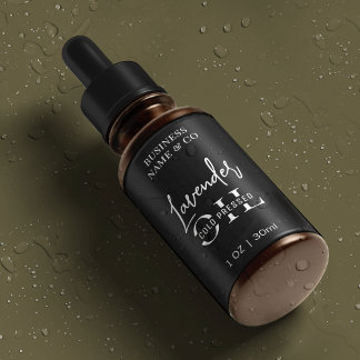 Étiquettes Minimaliste Noir 1 OZ Bouteille de soins imperméab