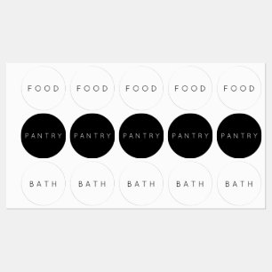 Étiquettes Minimaliste Simple Noir Blanc Typographie Moderne